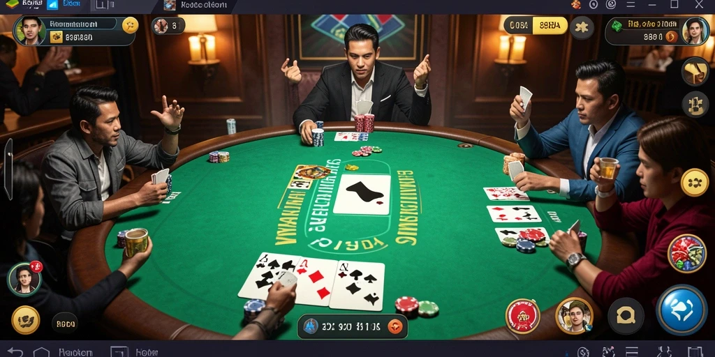 Tampilan gameplay Poker yang menegangkan dan seru di 898A.