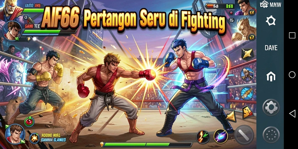 Tampilan game Fighting AIFA66 menunjukkan aksi pertarungan yang mendebarkan.