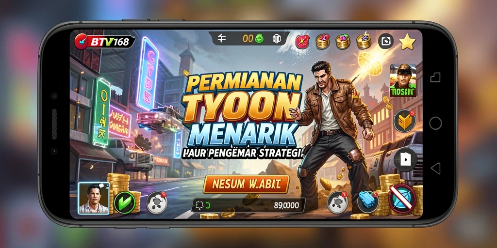 Screenshot gameplay Tycoon yang menampilkan pengalaman pengelolaan bisnis.