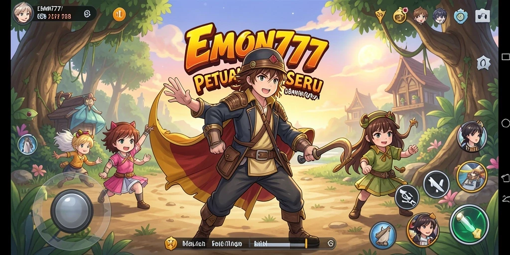 Tampilan gameplay menarik dari EMON777 dengan berbagai karakter Anime.