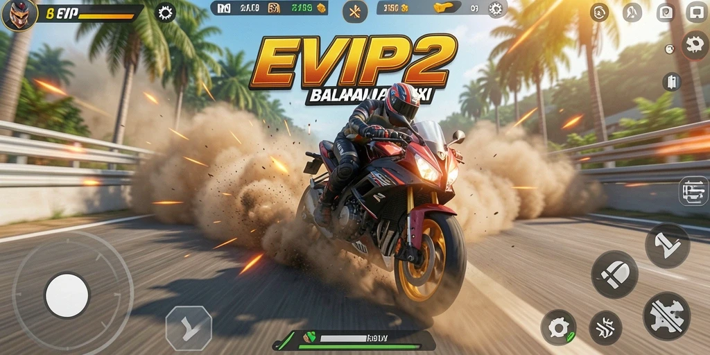 Gameplay seru balapan motor yang mendebarkan dalam EVIP2.