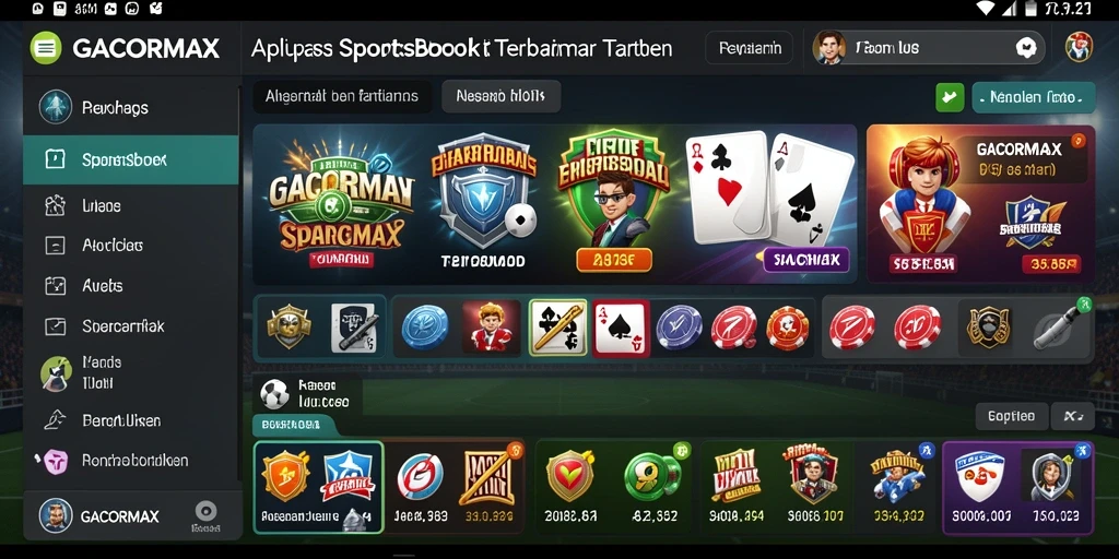 Tampilan utama GACORMAX menunjukkan berbagai pilihan taruhan olahraga.