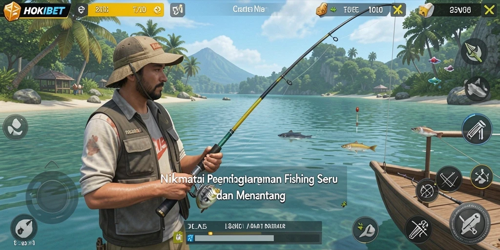 Gameplay memancing yang mendebarkan di HOKIBET.