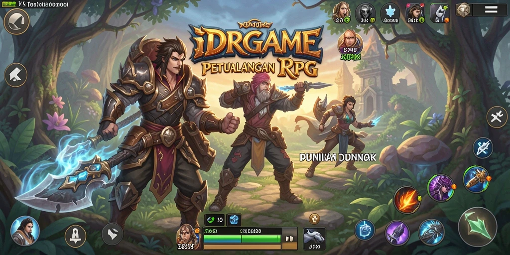 Tangkapan layar menunjukkan aksi mendebarkan dalam RPG IDRGAME.