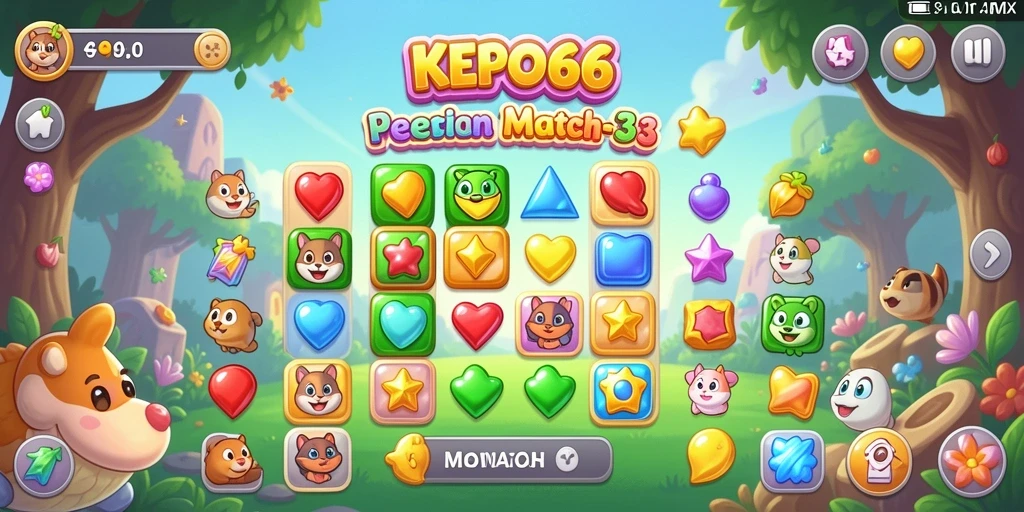 Tampilan gameplay KEPO66 yang seru dalam permainan Match-3.