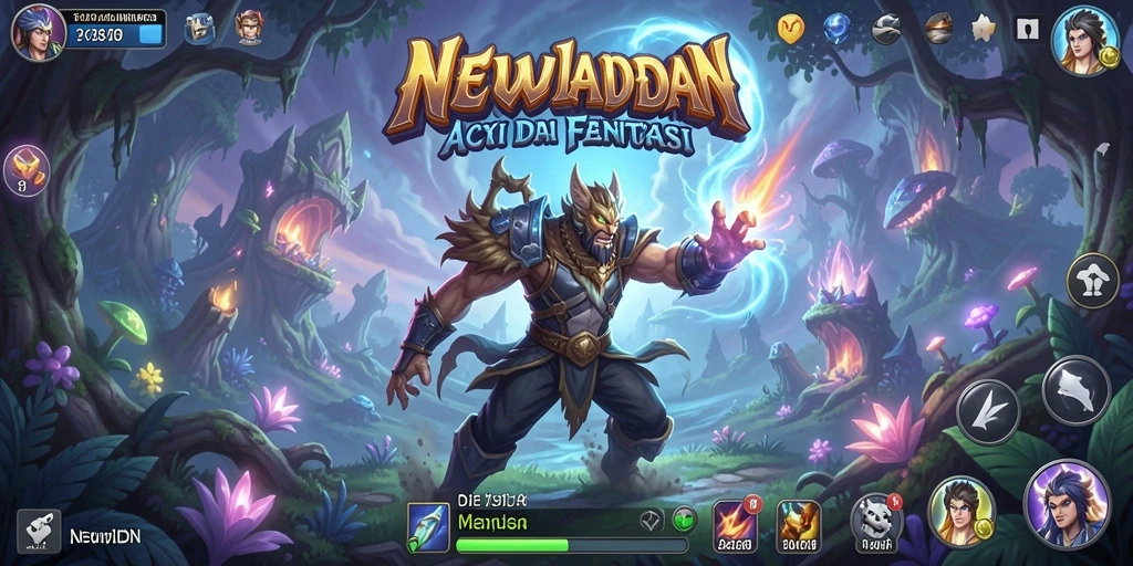 Screenshot gameplay NEWIDN dengan aksi pertarungan mendebarkan.