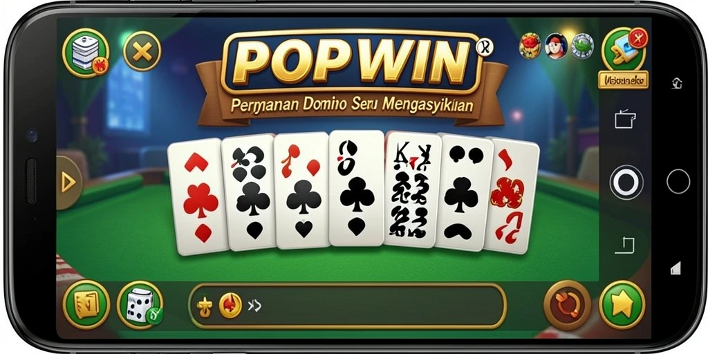 Screenshot gameplay POPWIN menampilkan keseruan bermain Domino.