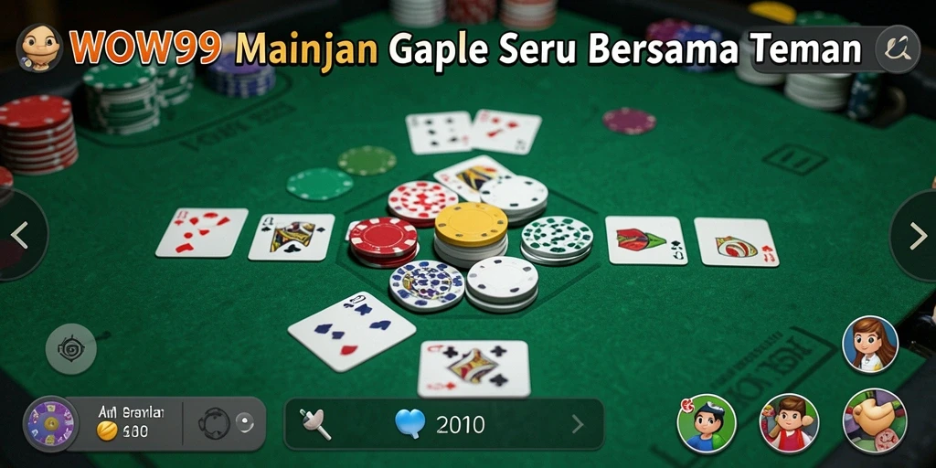 Screenshot WOW99 menunjukkan antarmuka permainan Gaple yang menarik.