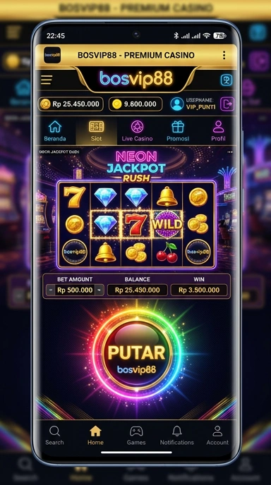 Tampilan utama bosvip88 yang sederhana dan intuitif.